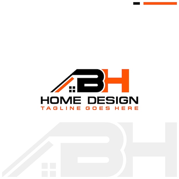 BH initial home or real estate logo vector design