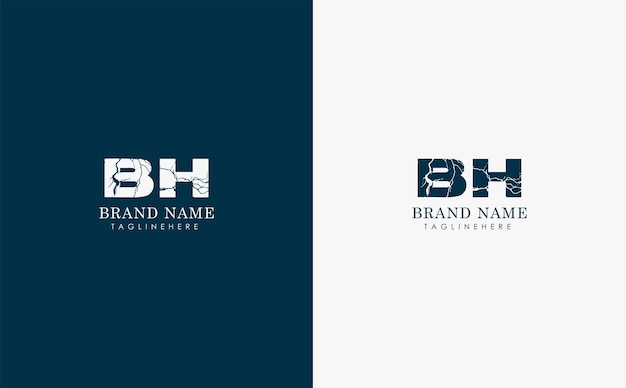 Vector bh letters vector logo design