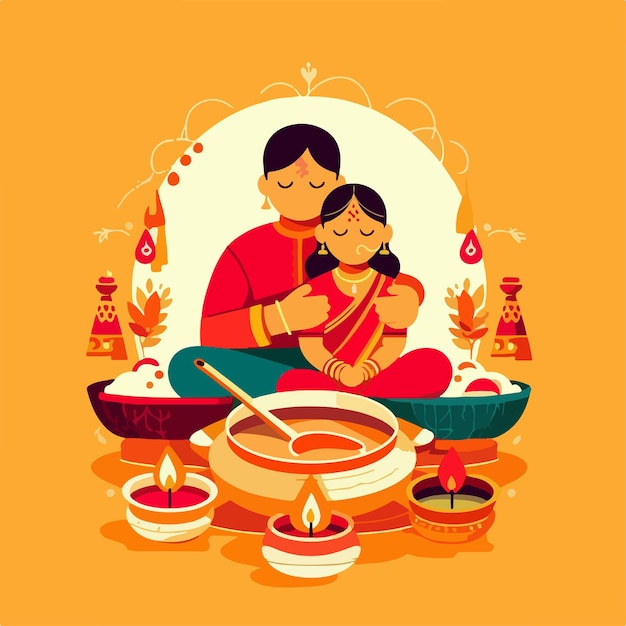 bhai dooj illustration