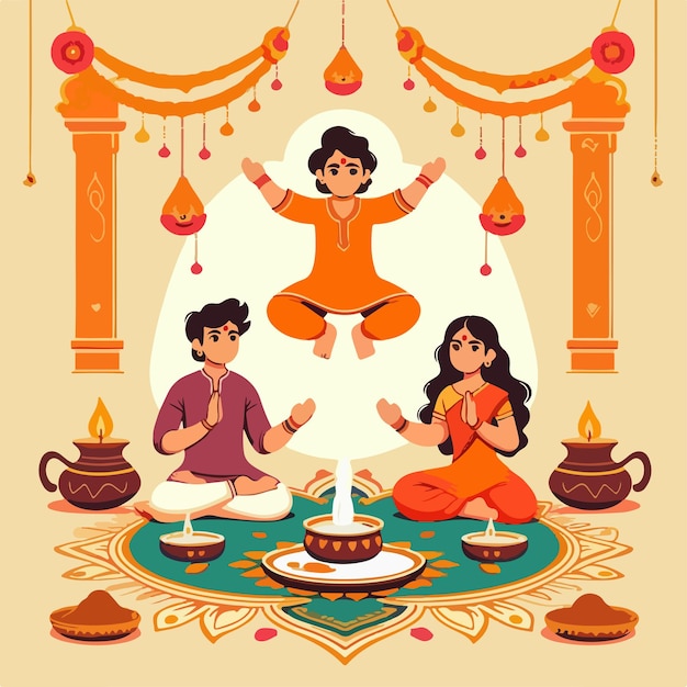 bhai dooj illustration