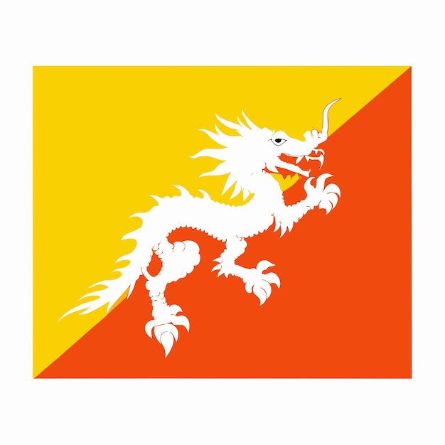 Bhutan flag illustration on white background