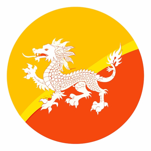 Bhutan flag illustration on white background