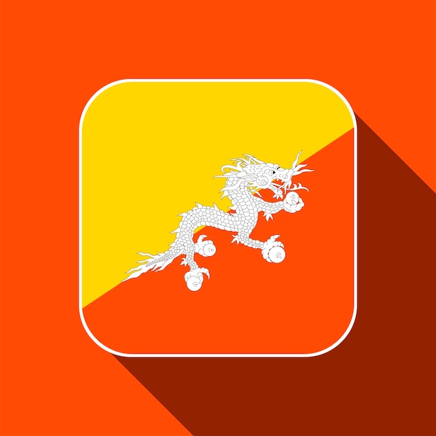 Bhutan flag official colors Vector illustration