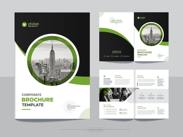 bi fold brochure template for corporate business