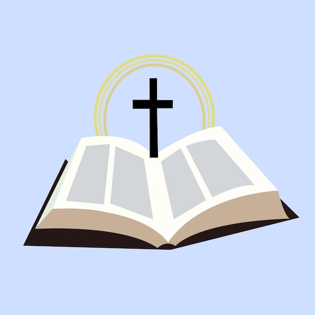 Bible book organic shape vector illustration