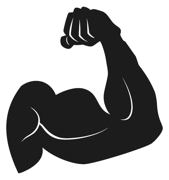 Biceps icon Human arm strength Muscle hand black silhouette