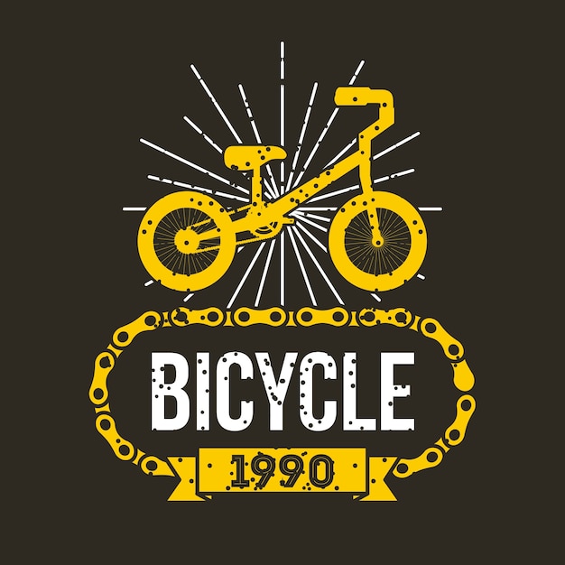 Bicycle chain classic retro banner