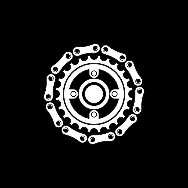 bicycle chain and gear vector logo design