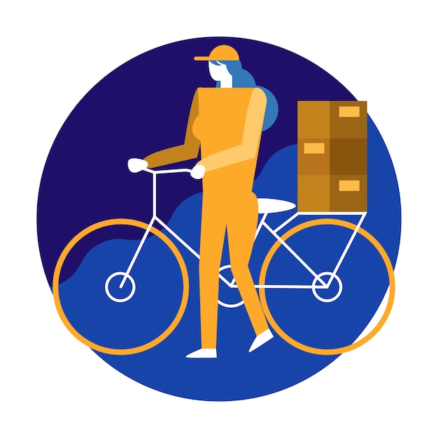 Bicycle Delivery Woman.