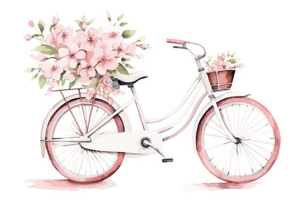 Bicycle and flowers Bicycle and flowers Springtime bike Pastel bicycle