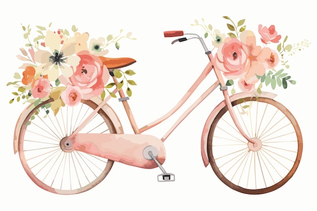 Bicycle and flowers Springtime bike Pastel bicycle Floral basket Outdoor bike scene Natureinsp