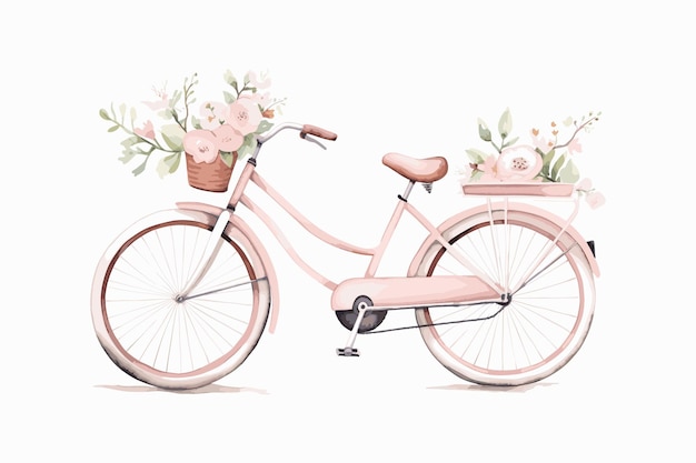 Bicycle and flowers Springtime bike Pastel bicycle Floral basket Outdoor bike scene Natureinsp