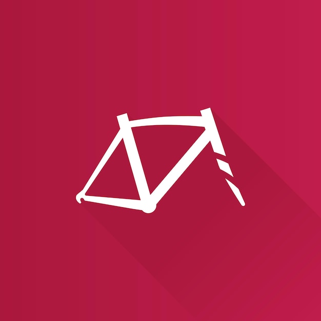 Bicycle frame flat color icon long shadow vector illustration