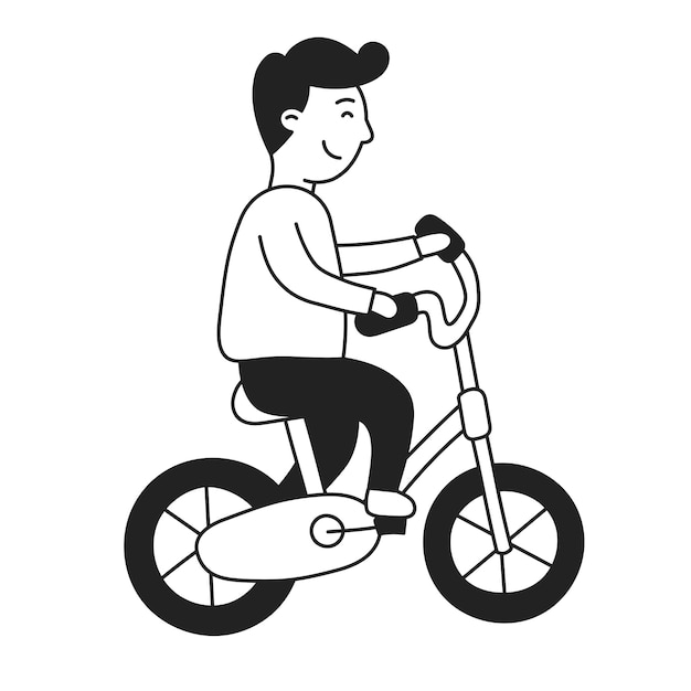 Bicycle Hand Drawn Kid and Family doodle icon