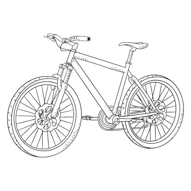 Bicycle. International Bicycle Day. Bicycle drawn in cartoon style. Vector illustration for design and decoration.