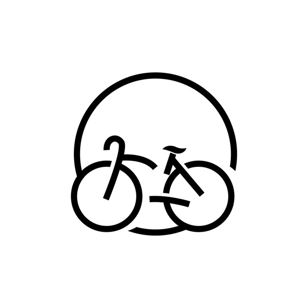 Bicycle Logo Simple Minimalist Design Sport Transport Vector Illustration silhouette template