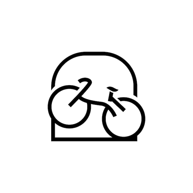 Bicycle Logo Simple Minimalist Design Sport Transport Vector Illustration silhouette template