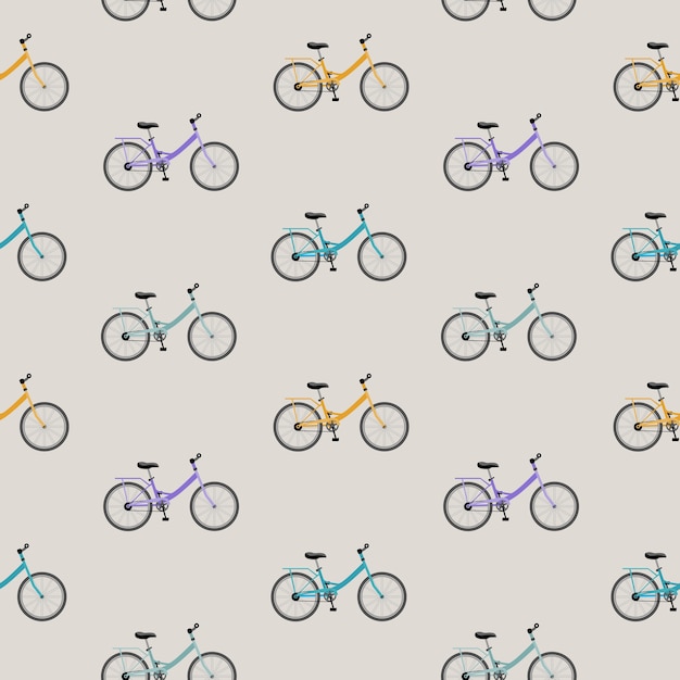 Bicycle Seamless Pattern Background. 