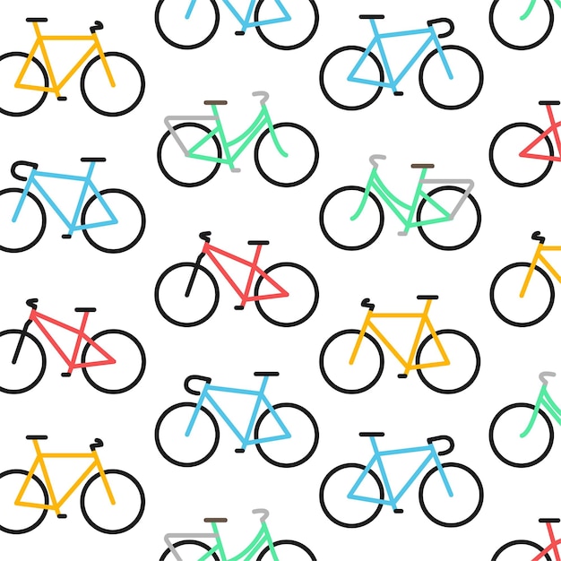 Bicycle Seamless Pattern on white Background