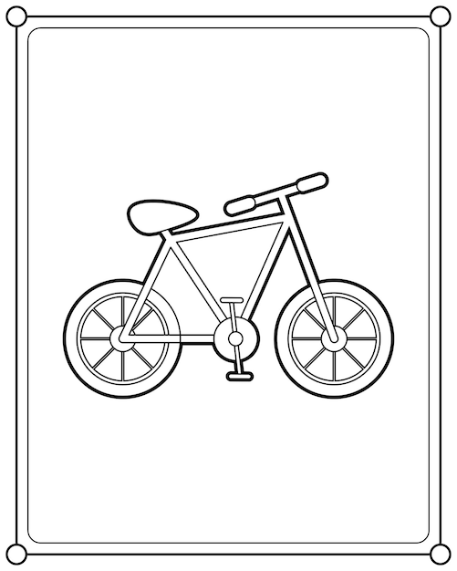 Bicycle suitable for children's coloring page vector illustration