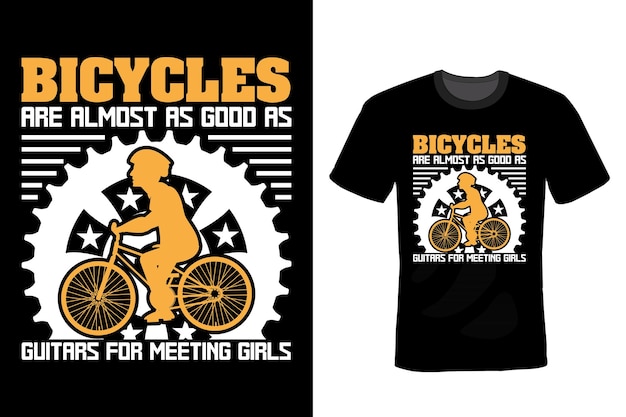 Bicycle T shirt design typography vintage