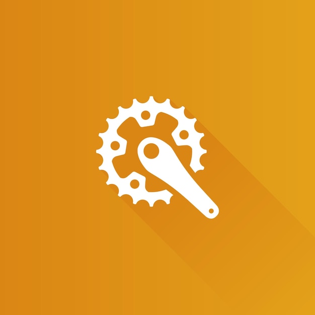 Bicycle tool flat color icon long shadow vector illustration