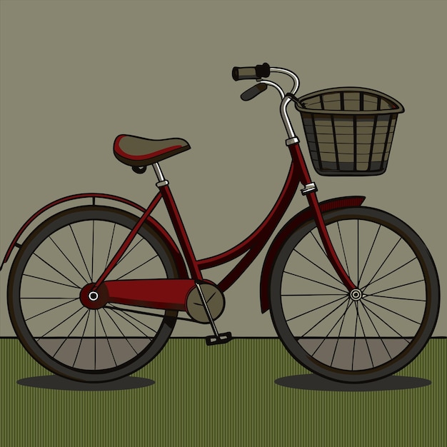 a bicycle with a basket on the front and the front wheel of it is a basket