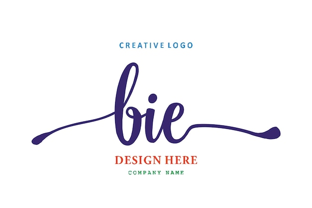 BIE lettering logo is simple easy to understand and authoritative