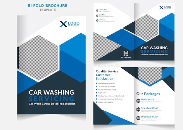 Bifold Brochure cleaning Service car wash business Bifold brochure cleaning service brochure design