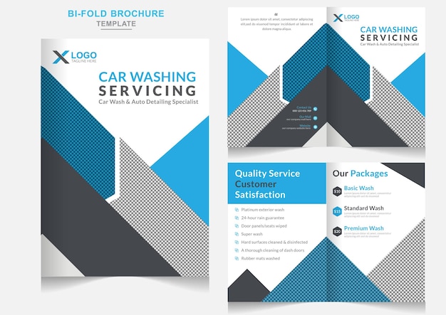 Bifold Brochure for Cleaning Services car wash business Bifold brochure cleaning service brochure