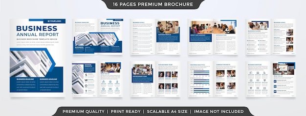 bifold brochure template design with clean style and modern concept use for business proposal and annual report