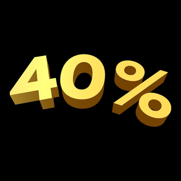 Big 40 percent discount golden text for business