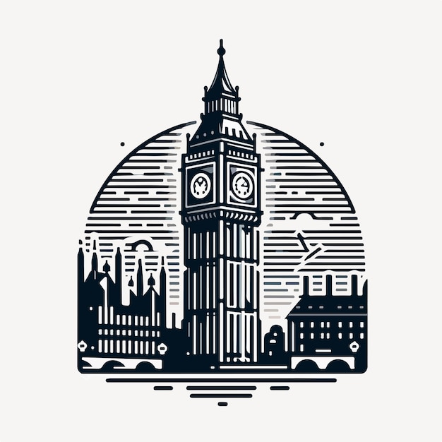 Vector big ben logo illustration