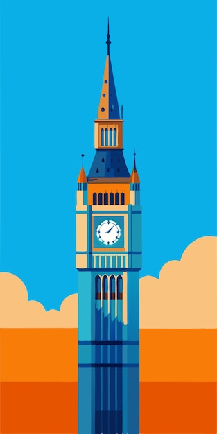 Vector big ben vector illustration flat 2