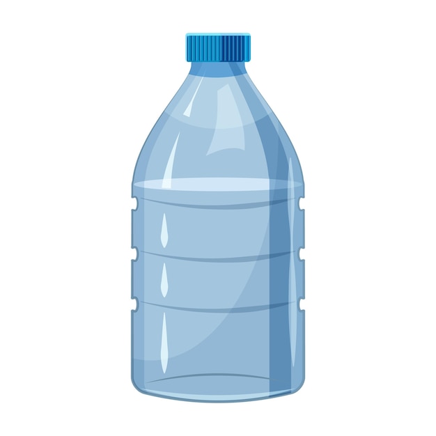 Big bottle of water in cartoon style isolated on white background vector illustration