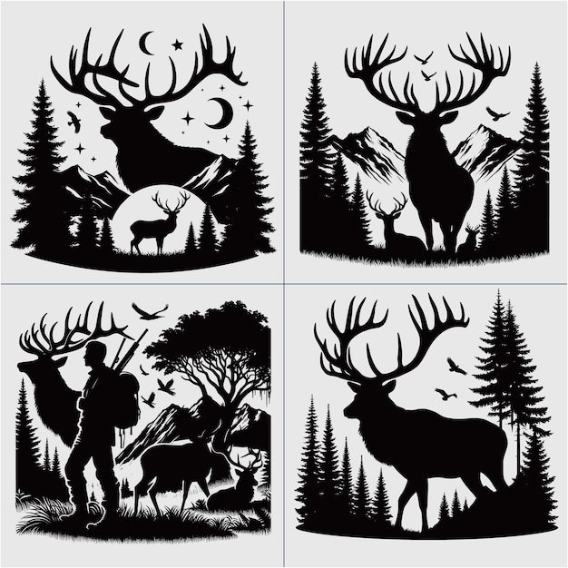 Big Buck Whitetail Deer Deer Hunting Hunting SVG Whitetail Buck Deer Season Hunting vector Design