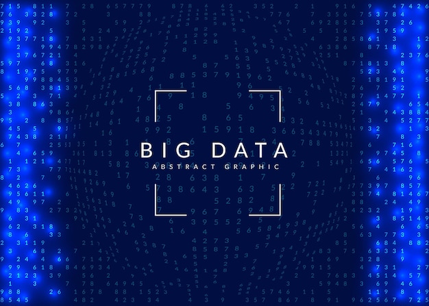 Big data abstract. Digital technology background. Artificial intelligence and deep learning concept. Tech visual for screen template. Partical big data abstract backdrop.