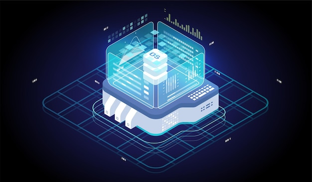 Big data analysis algorithm. Computation of big data center. Internet traffic routing. Energy station concept cloud storage technology.