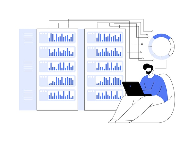 Vector big data analytics abstract concept vector illustration