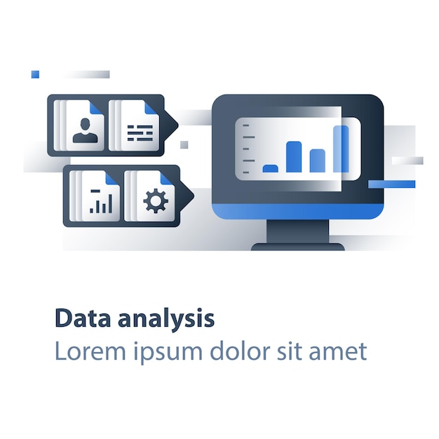 Big data analyzing illustration