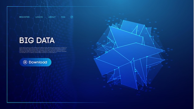 Big data cloud technology background Blockchain technology service concept Abstract network connection network