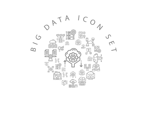 Big data icon set design