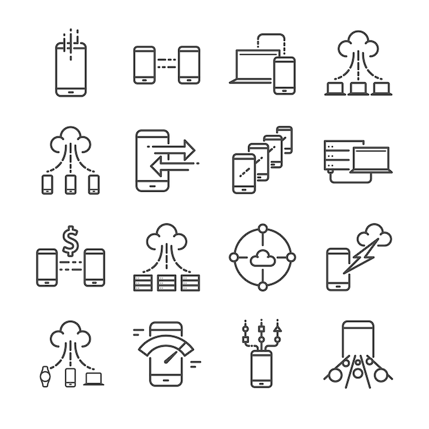 Big data icon set.