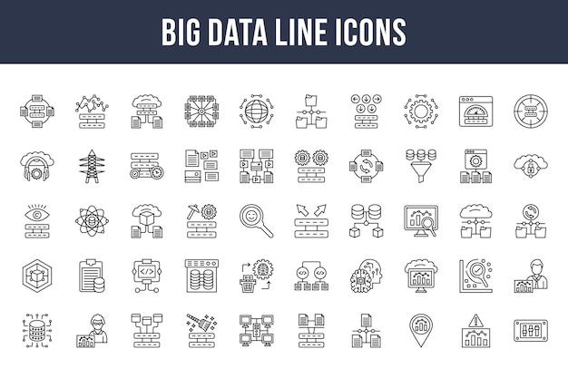 Big Data Line Icons