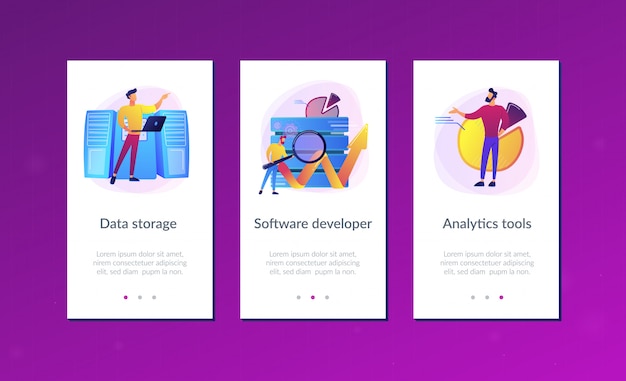 Big data tools app interface template.