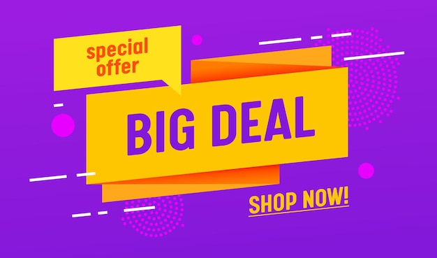 Big Deal Special Offer Sale Banner, Digital Social Media Marketing Advertising