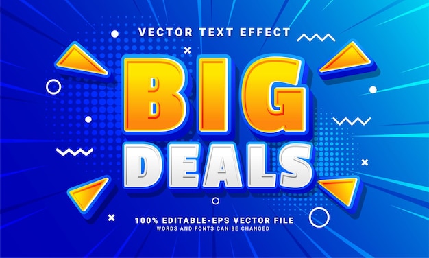 Big deals editable text style effect themed sales promotion