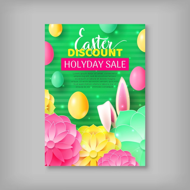 Vector big discount banner sale easter