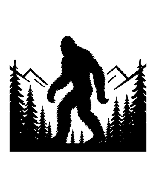 BIG FOOT SILHOUETTE VECTOR ILLUSTRATION DESIGN 03