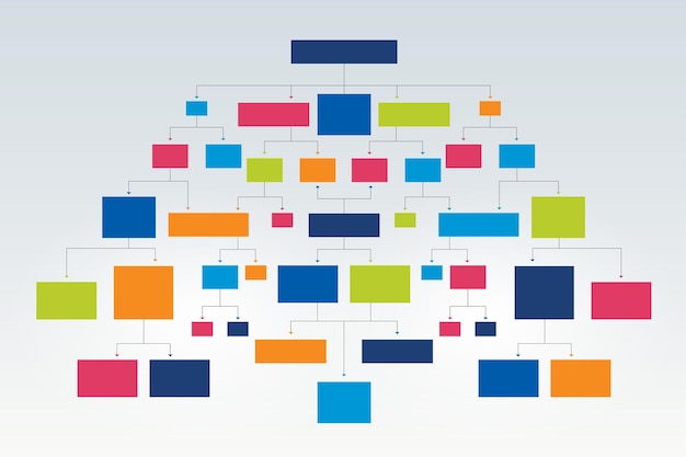 Big fowchart flow diagram structural scheme figure infographic